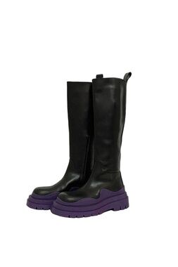 Bottega Veneta Long Boots Black Purple 37